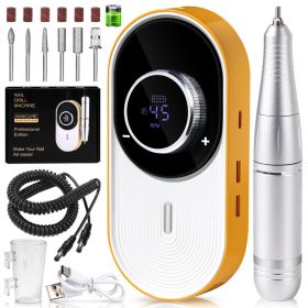 Nail Drill Machine - 4500RPM Nail Drills For Acrylic Nails Professional With 6 Drill Bits For Electric Nail File Manicure Pedicure Home Use (Option: Orange)